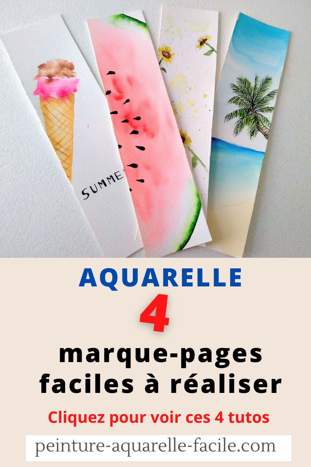 Lot De 100 Feuilles Marque-pages Aquarelle Vierges 15x5 Cm - Papier 300 G/m² Sans Acide - Idéal Peinture, DIY, Cadeaux